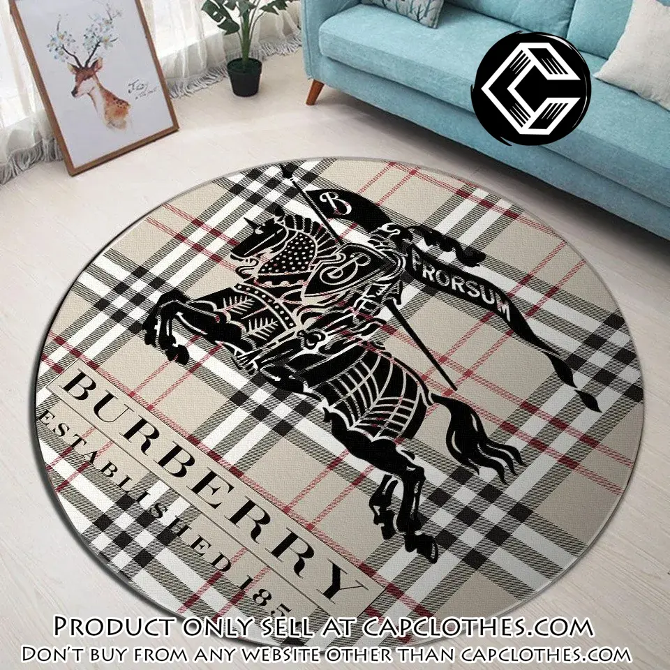 Burberry established 1856 luxury brand fashion round rug carpet home decor cc5241690